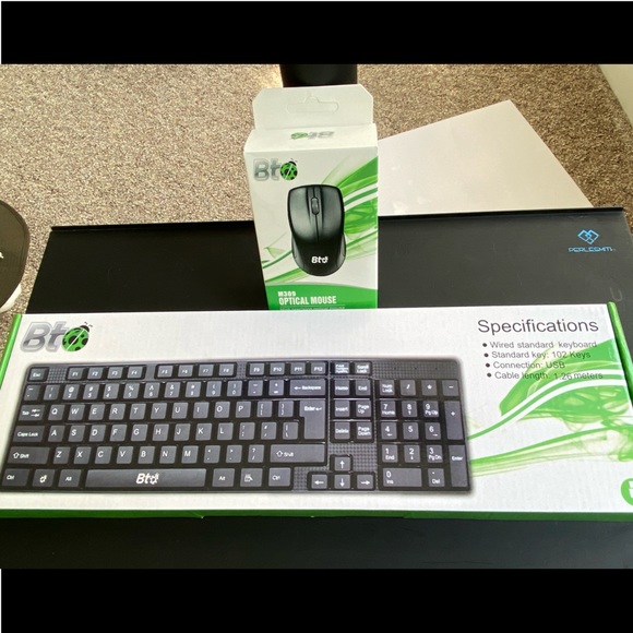 NEW 2 BTO Comfortable and Classic Wired USB Black Keyboard 104 Keys and Mouse - Picture 6 of 8